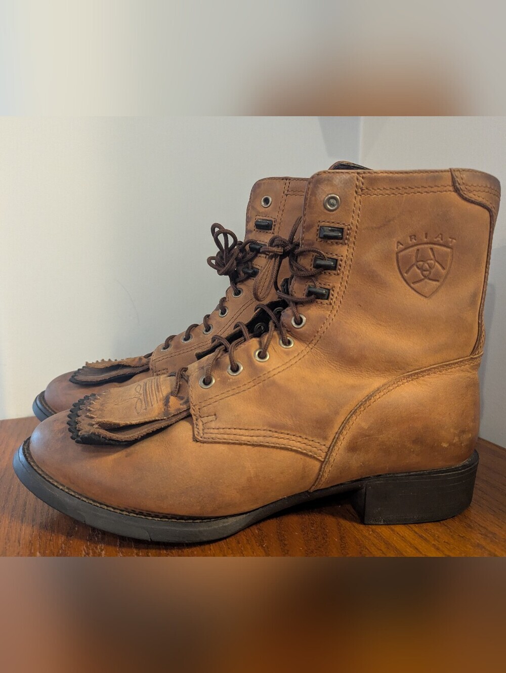 Ariat Boots Heritage Lacer Antique Distressed Brown Western Boot Men's 8 EE W 10